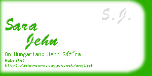sara jehn business card